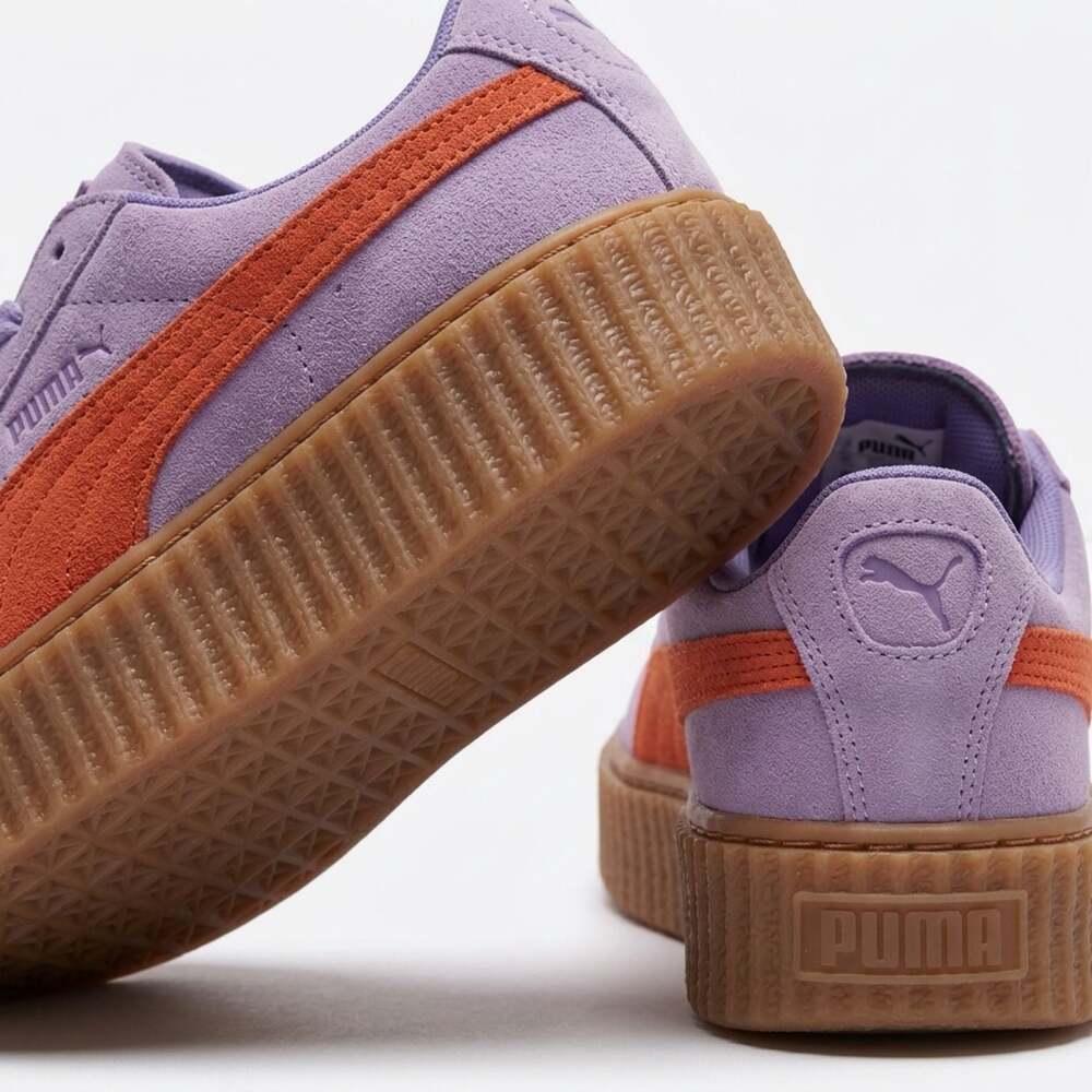 Puma Platform Trace Suede Sneakers Purple Orange - Picture 3 of 4